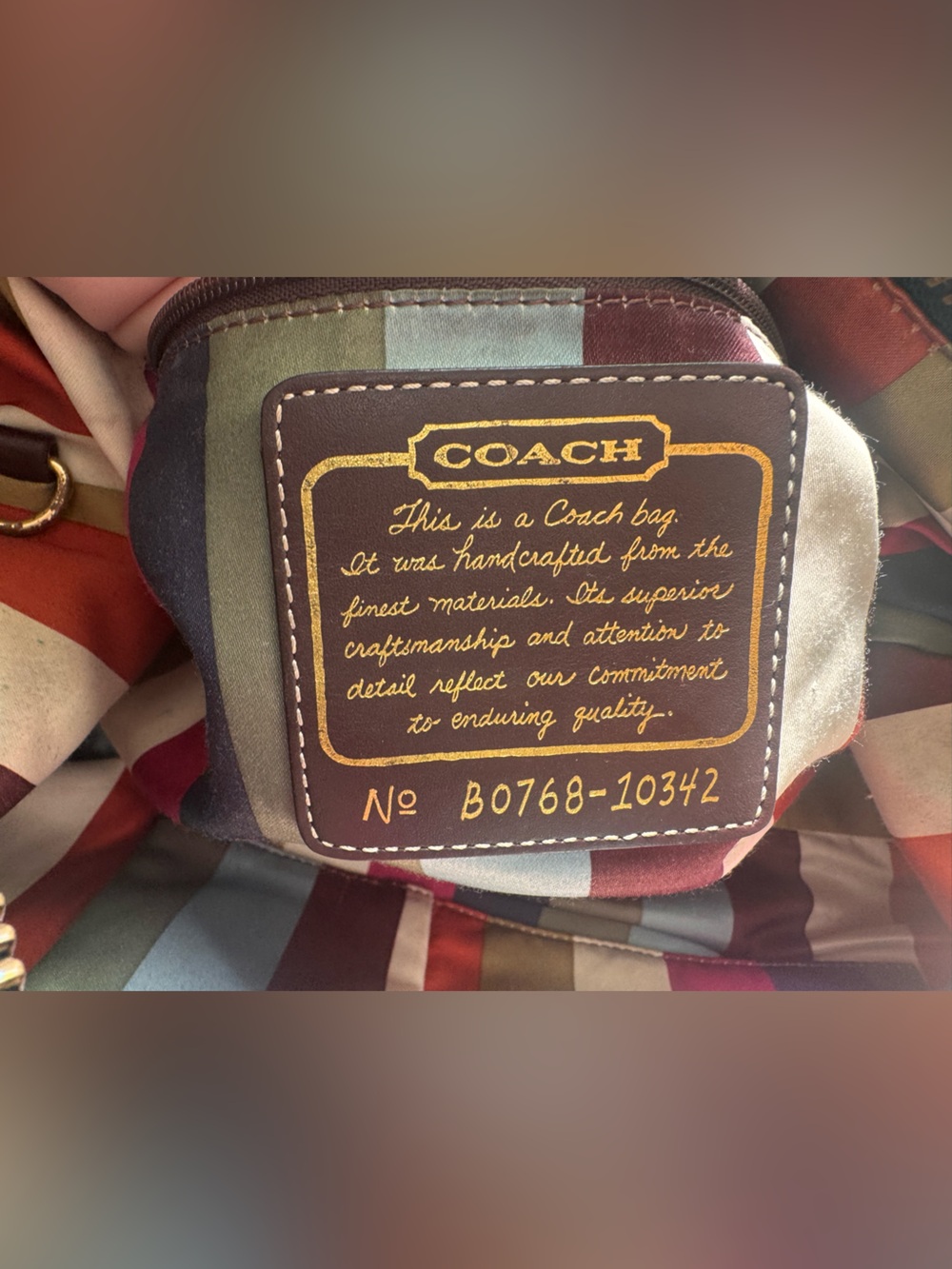 Coach Brown Legacy Lining Double Turnlock Clasp Vintage Bag+Wallet - Picture 7 of 16